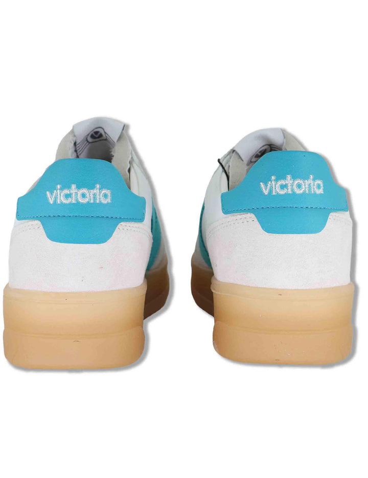 Sneakers donna Seul in pelle bianca con logo turchese e suola ambra 1257129 31_Turquesa Victoria 