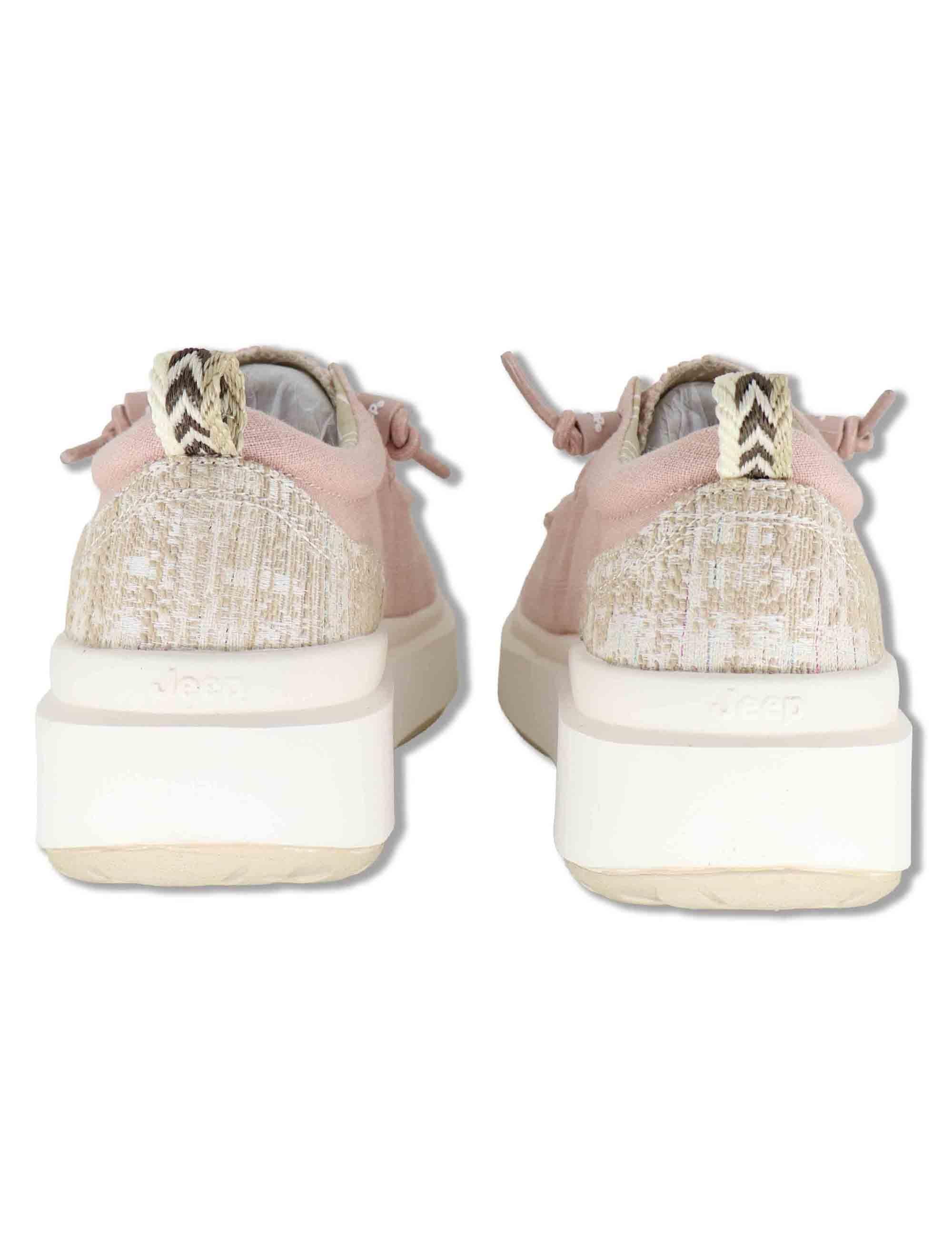 Sneakers donna Nature Wallabee in tessuto rosa con lacci elastici JL61530A 080 Jeep 