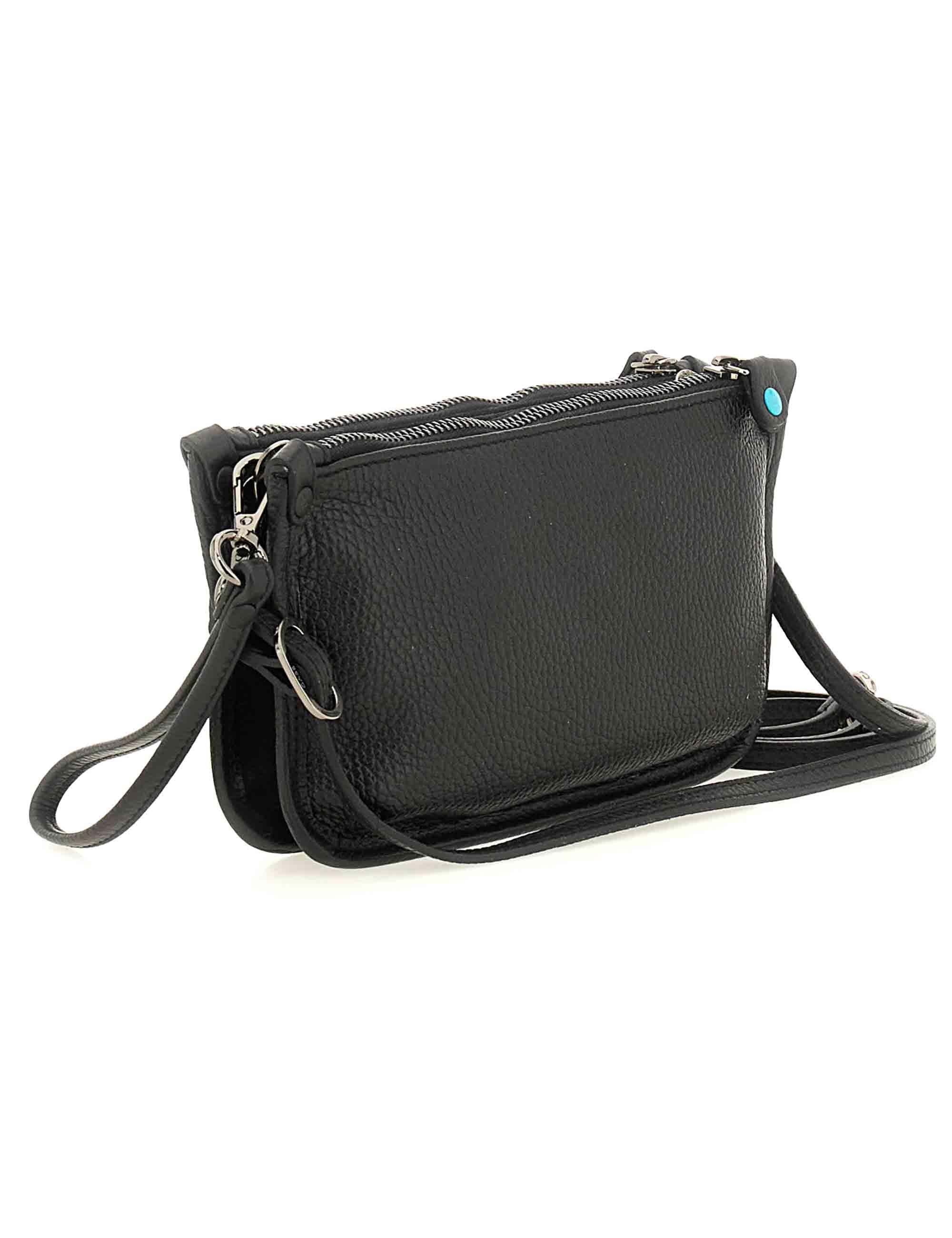 Borse a tracolla donna in pelle nera e cavallino animalier con tracolla G011860T1 X2428 F1574 Gabs 