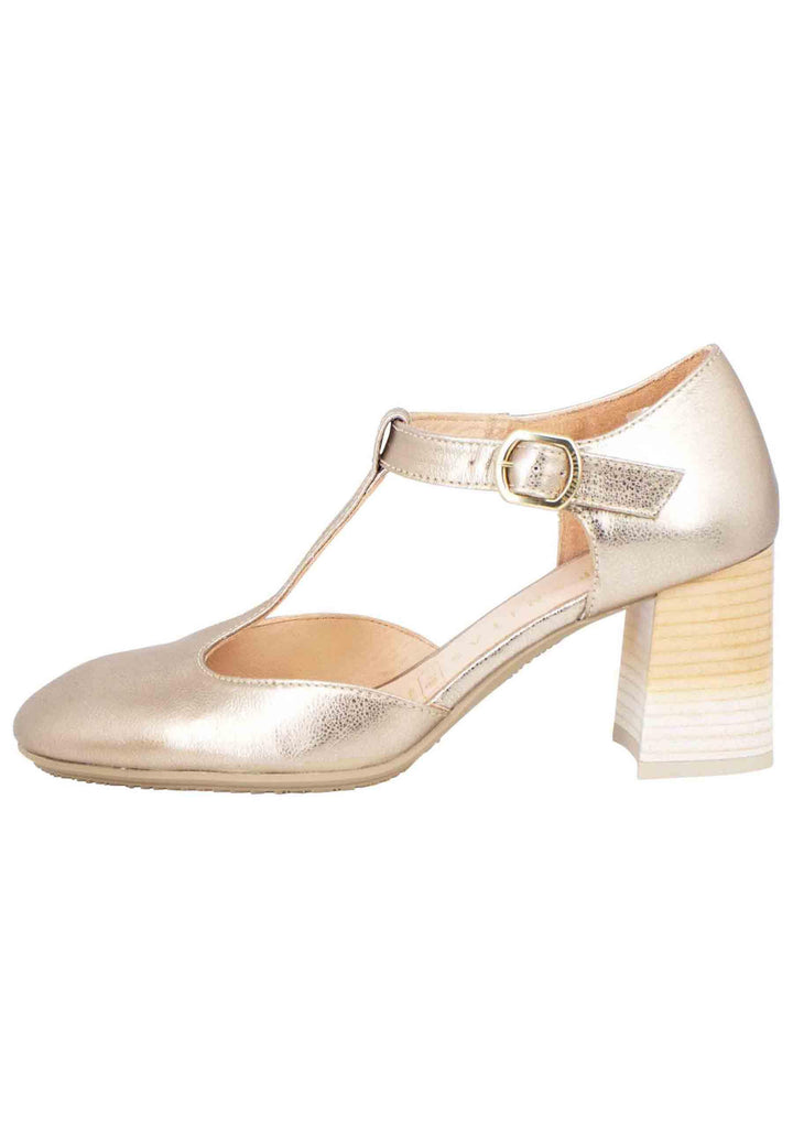 Decollete Australia donna in pelle laminata platino con tallone chiuso e cinturino HV232669 C008 Hispanitas 