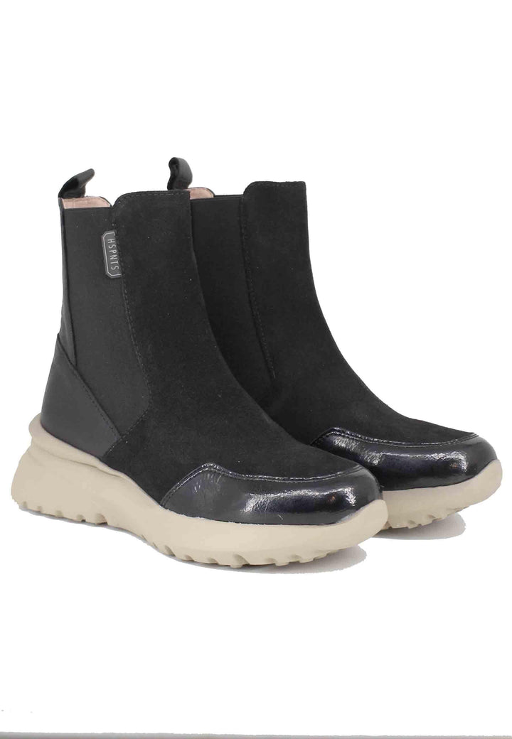 Sneakers donna a stivaletto in pelle e tessuto nero Rio Black HI232961 C010 Hispanitas 