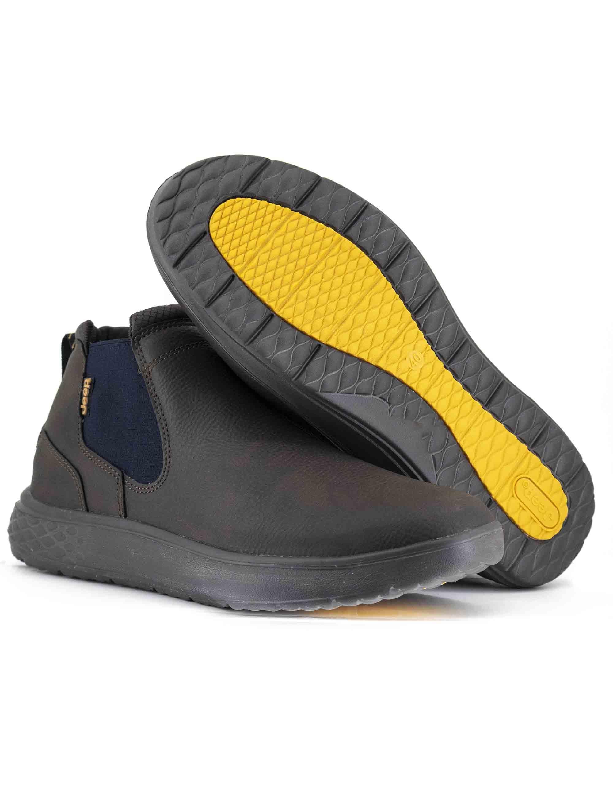 Stivaletti beatles uomo Kobi Chelsea in pelle marrone con suola in gomma JM52120A 030 Jeep 