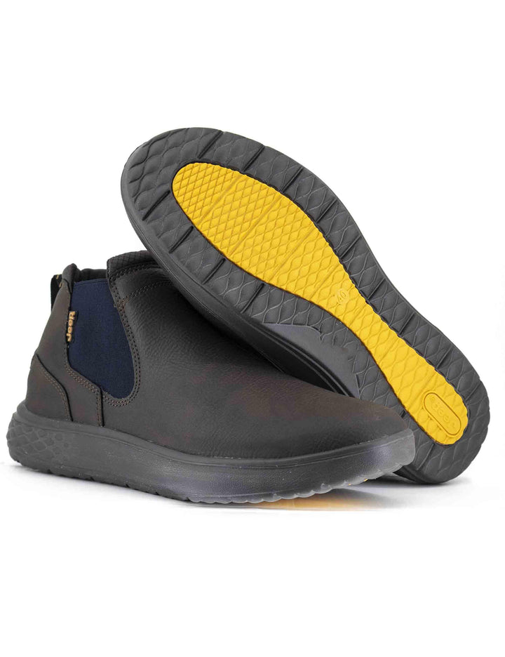 Stivaletti beatles uomo Kobi Chelsea in pelle marrone con suola in gomma JM52120A 030 Jeep 