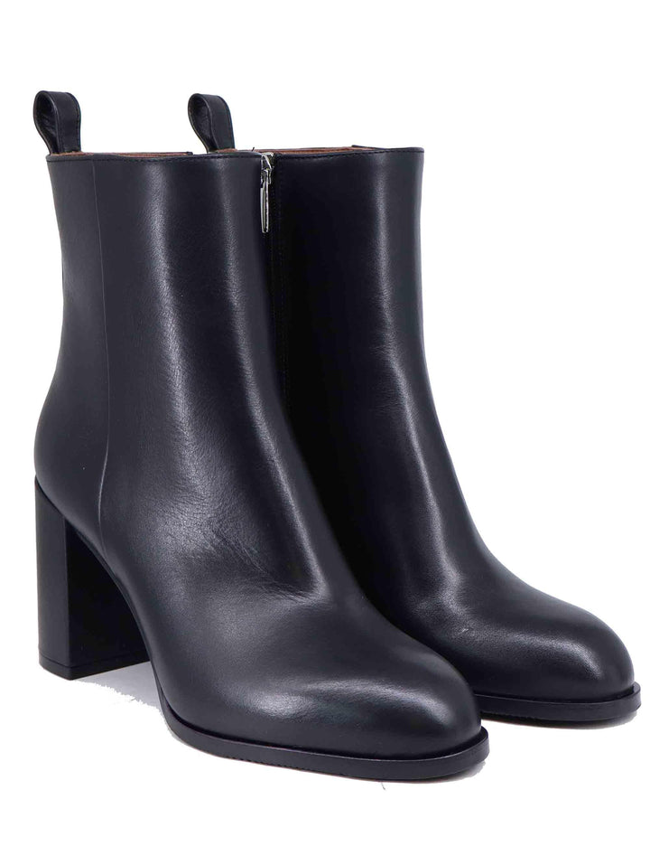 Stivaletti donna in pelle nera tacco alto SP8607 001 Spatarella 