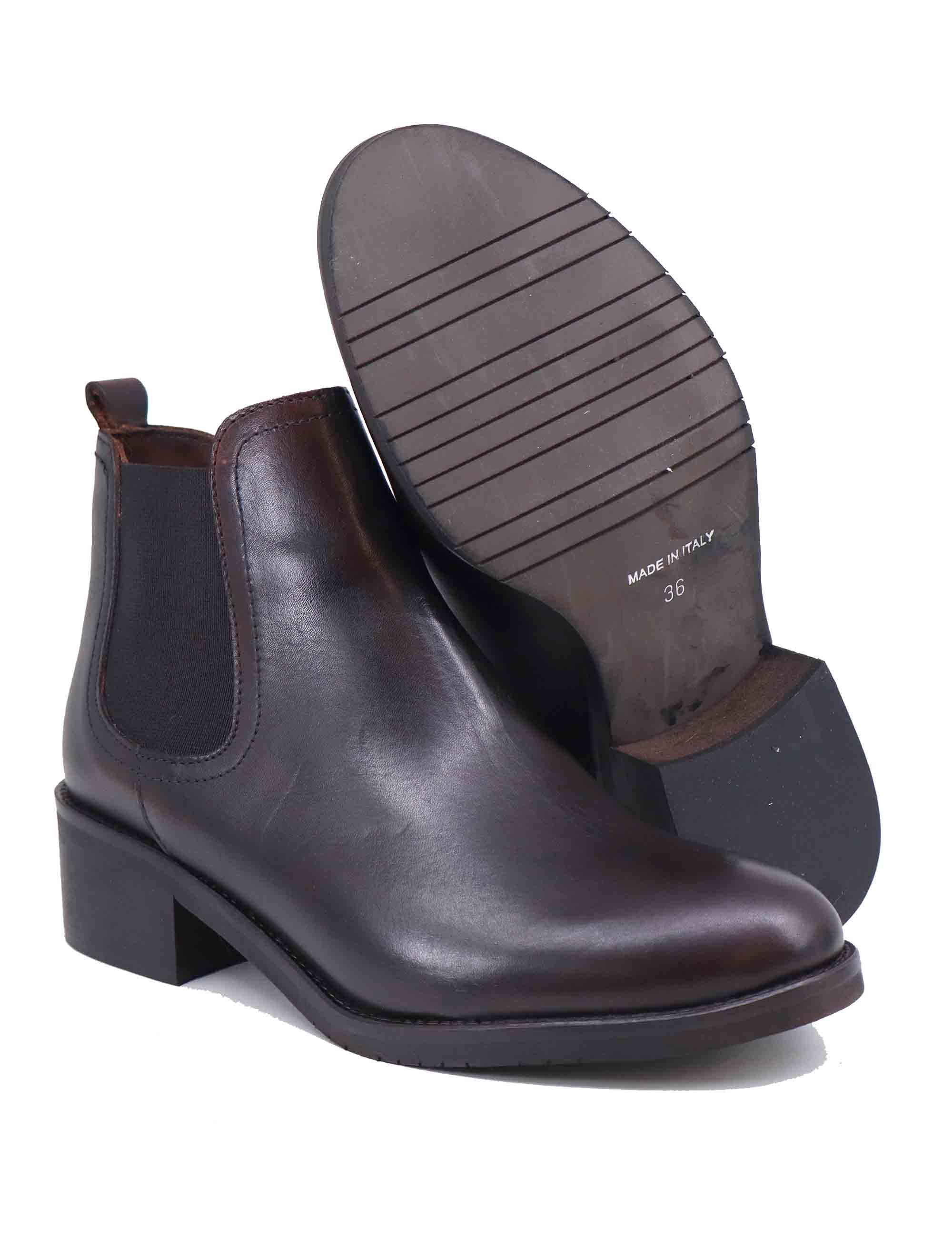 Stivaletti chelsea boot donna in pelle testa di moro tacco basso SPTRPR1001 014 Spatarella 