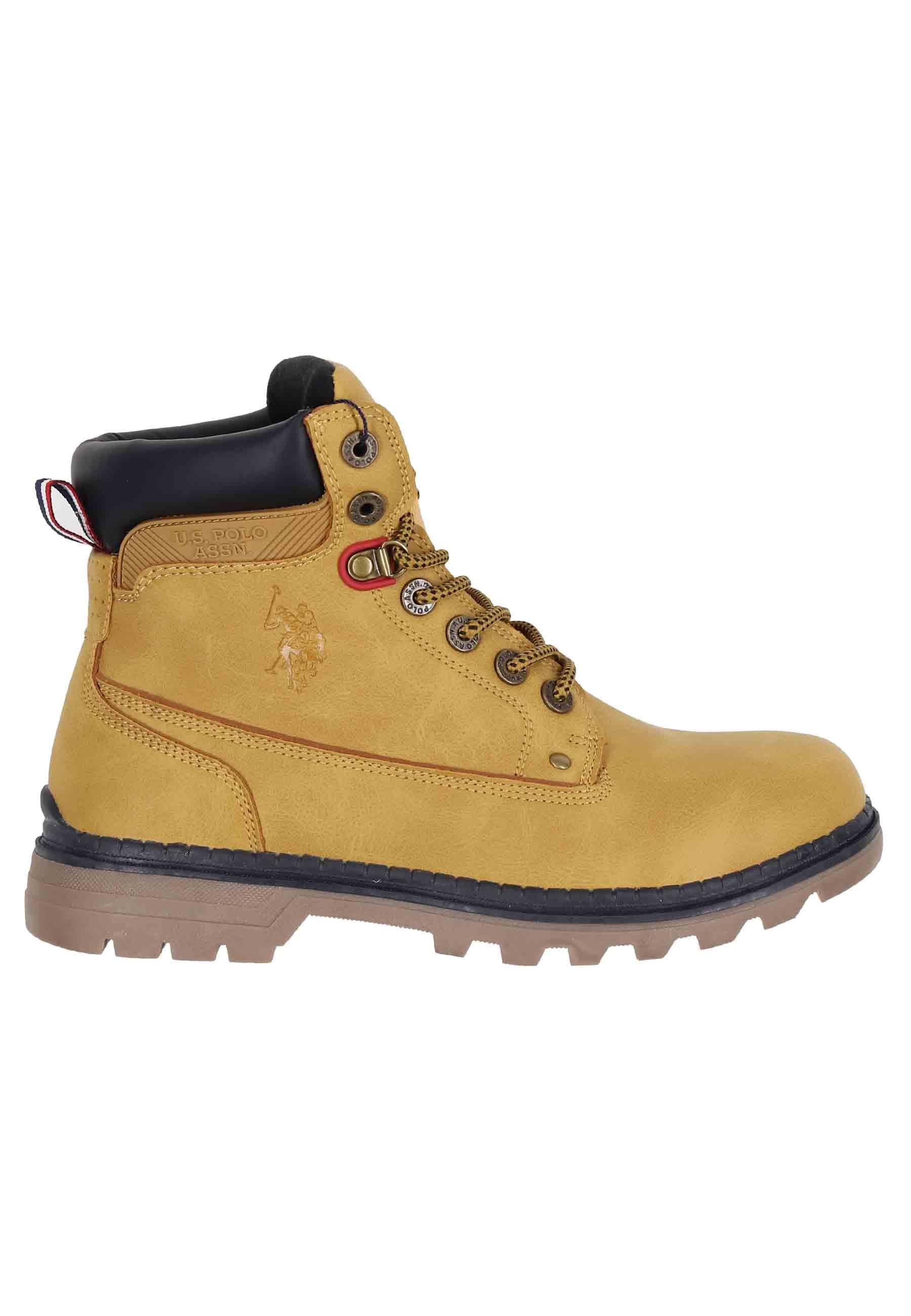Stivaletti anfibi uomo in eco pelle miele con suola carrarmato ZIGGY002A YEL U.S. Polo Assn. 