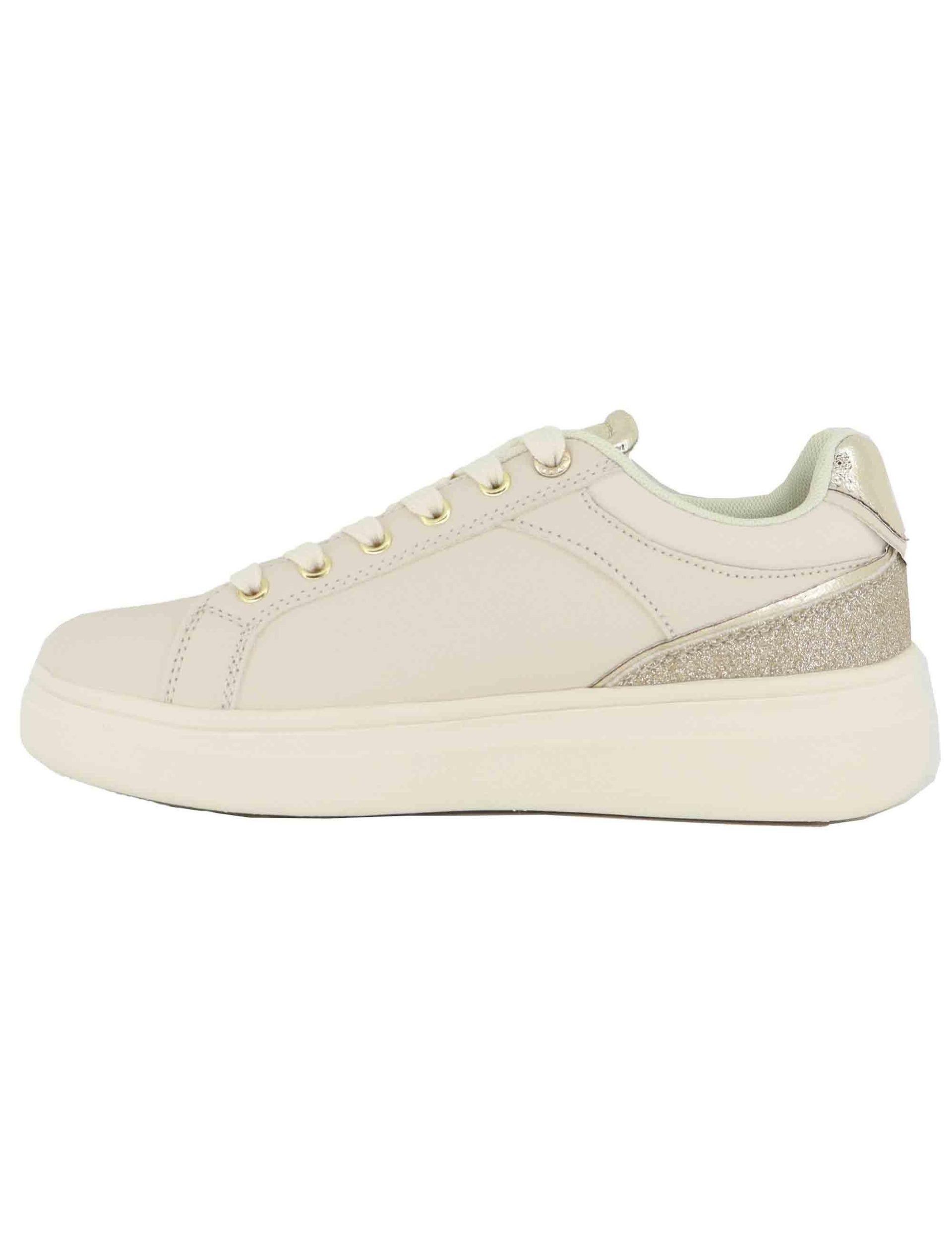Sneakers donna in eco pelle beige con suola alta in gomma CODY015 LBE009 U.S. Polo Assn. 