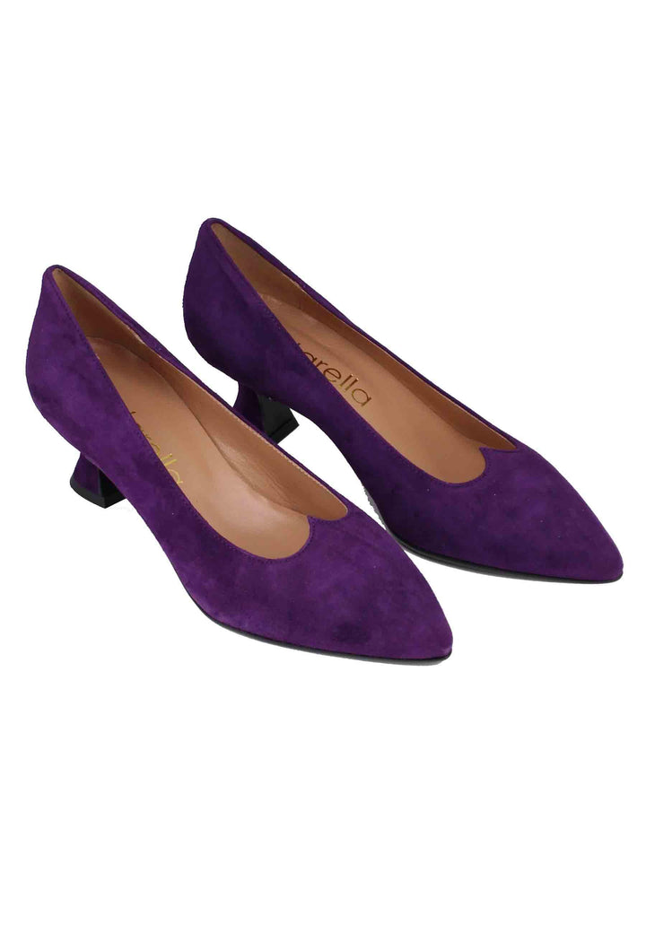 Decollete donna in camoscio viola con scollo a cuore SPK2103 037 Spatarella 