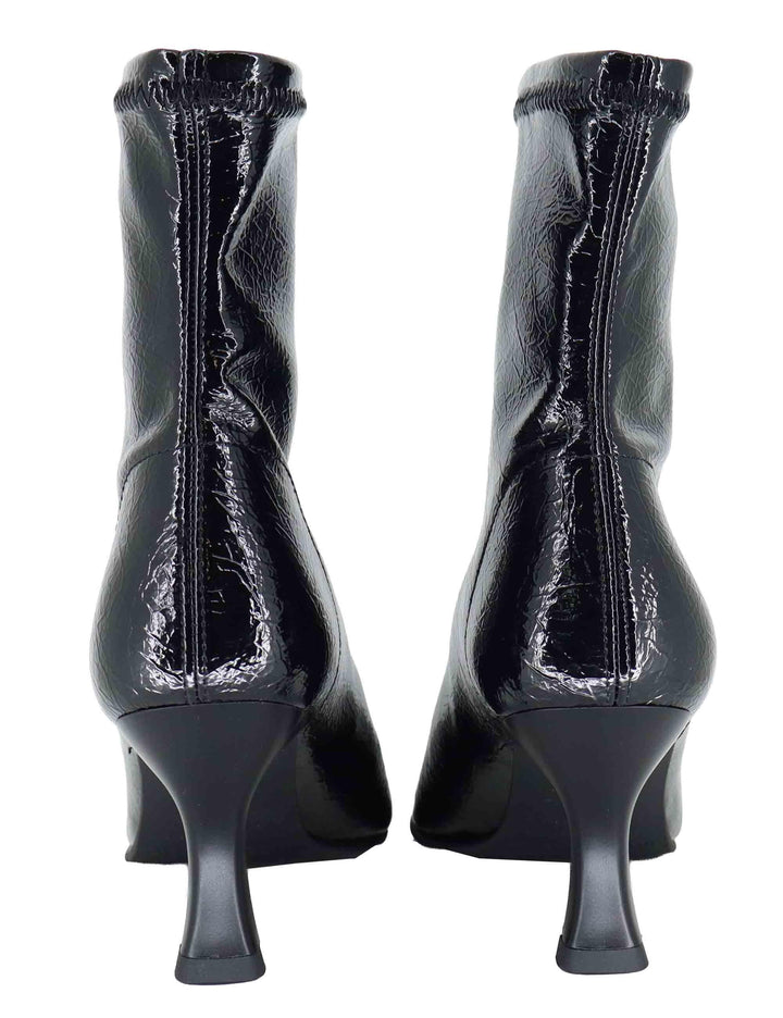 Stivaletti donna in tessuto elasticizzato nero con tacco alto e punta a punta 78042-56 05 Miss Elastic 