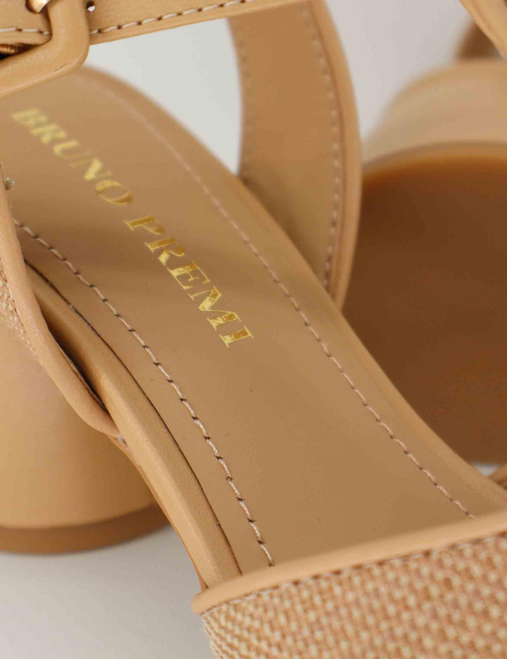 Sandali donna in pelle beige con tacco alto BL3002X 017 Bruno Premi 