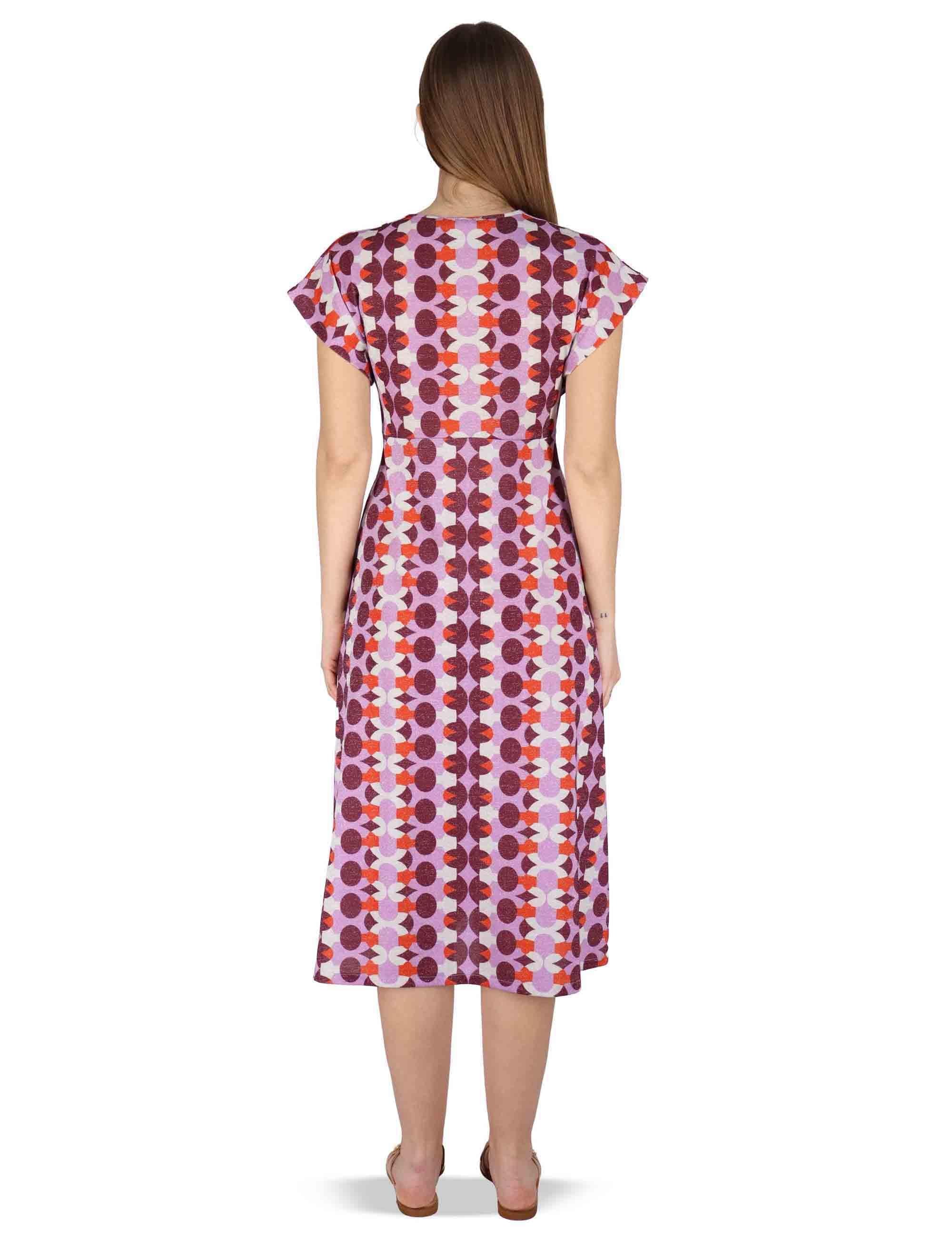 Abiti donna V Neck Dress in Jersey bordeaux a fantasia JABAB0001-F1466-1261 4235 Justmine 