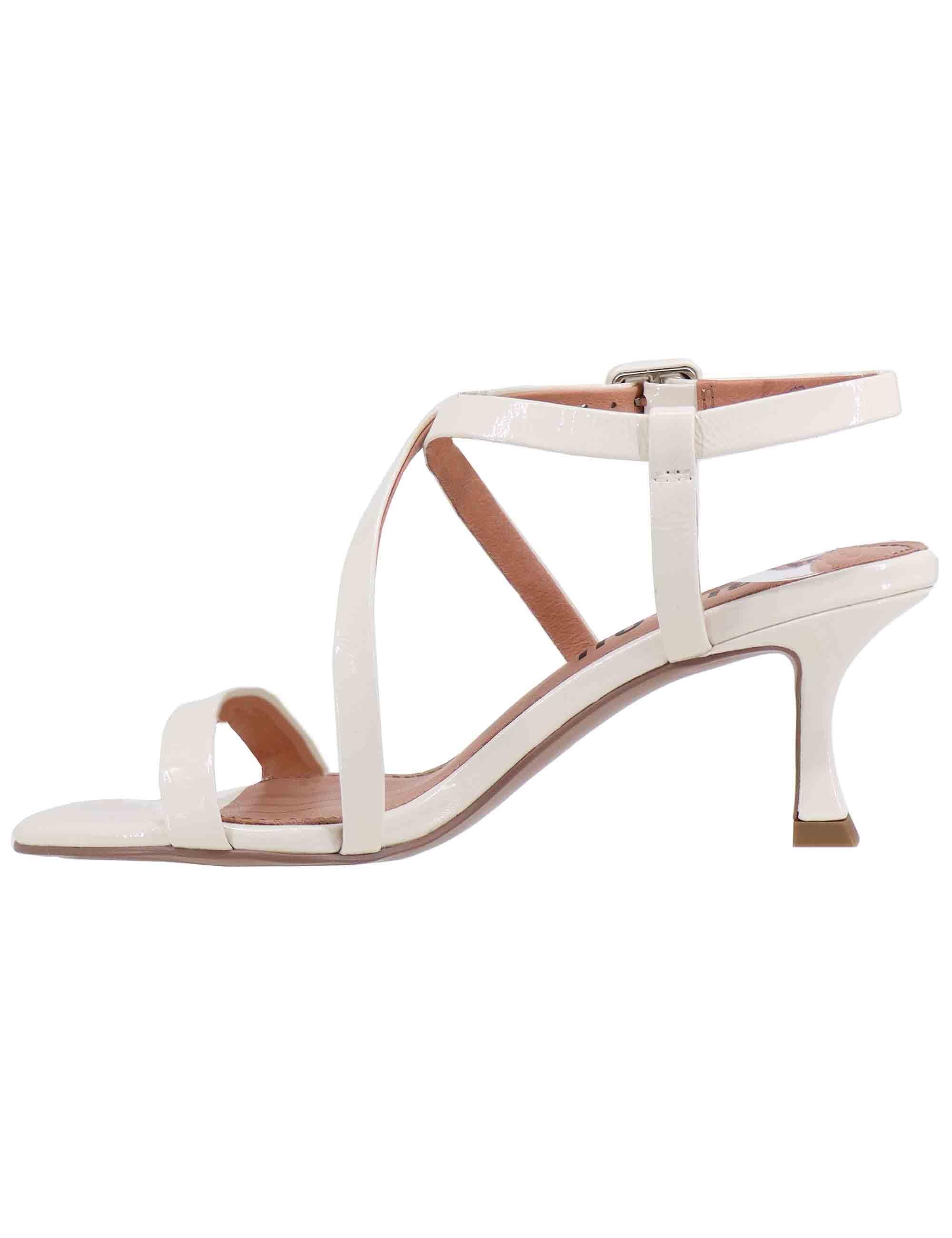 Sandali slingback donna Nica in vernice bianca tacco medio 504Z21VK 100 Bibi Lou 