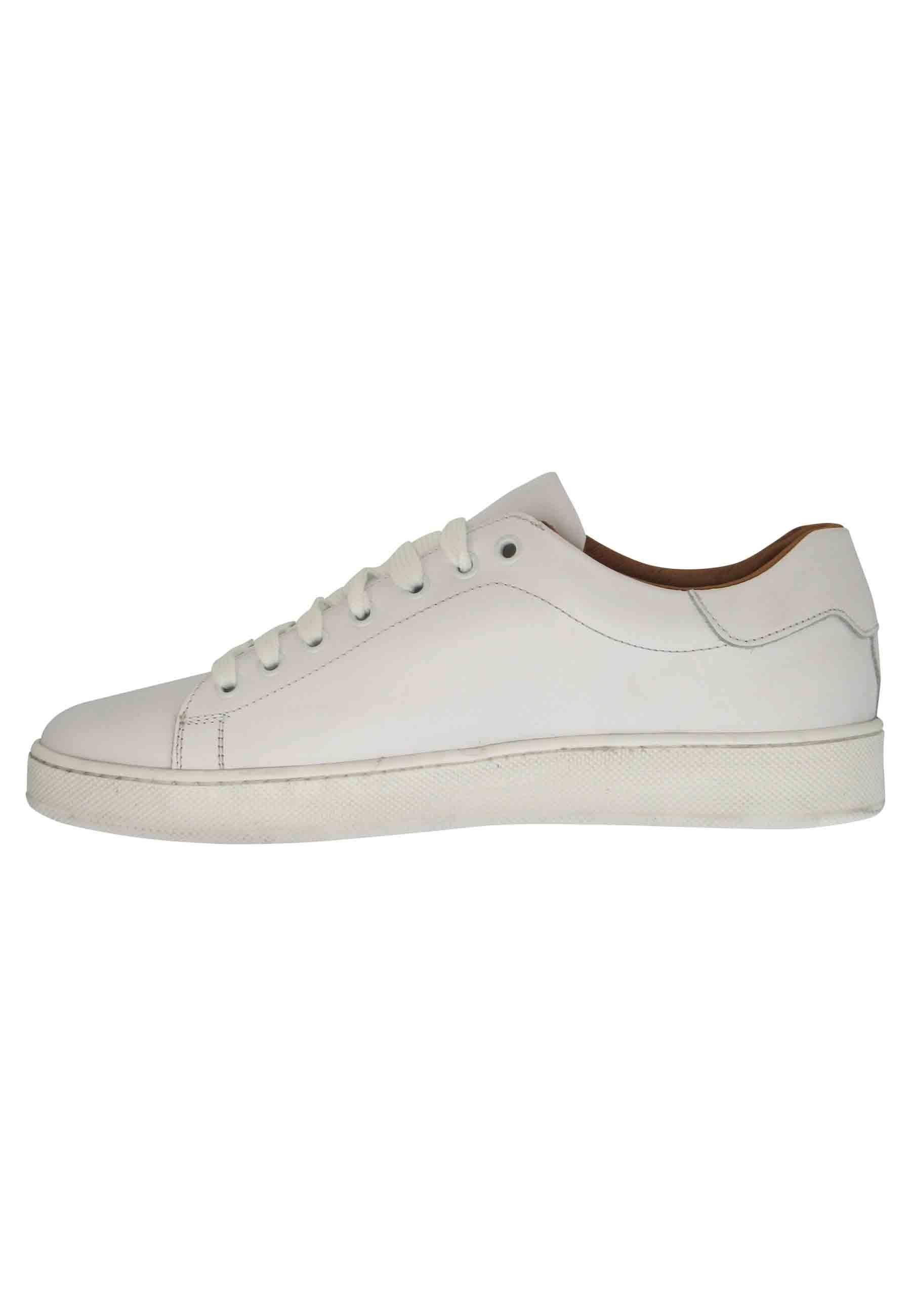 Sneakers uomo in pelle bianca con fondo in gomma 2011 100 Spatarella 