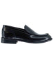 Men's black leather loafers with smooth flap SPDU6013 001