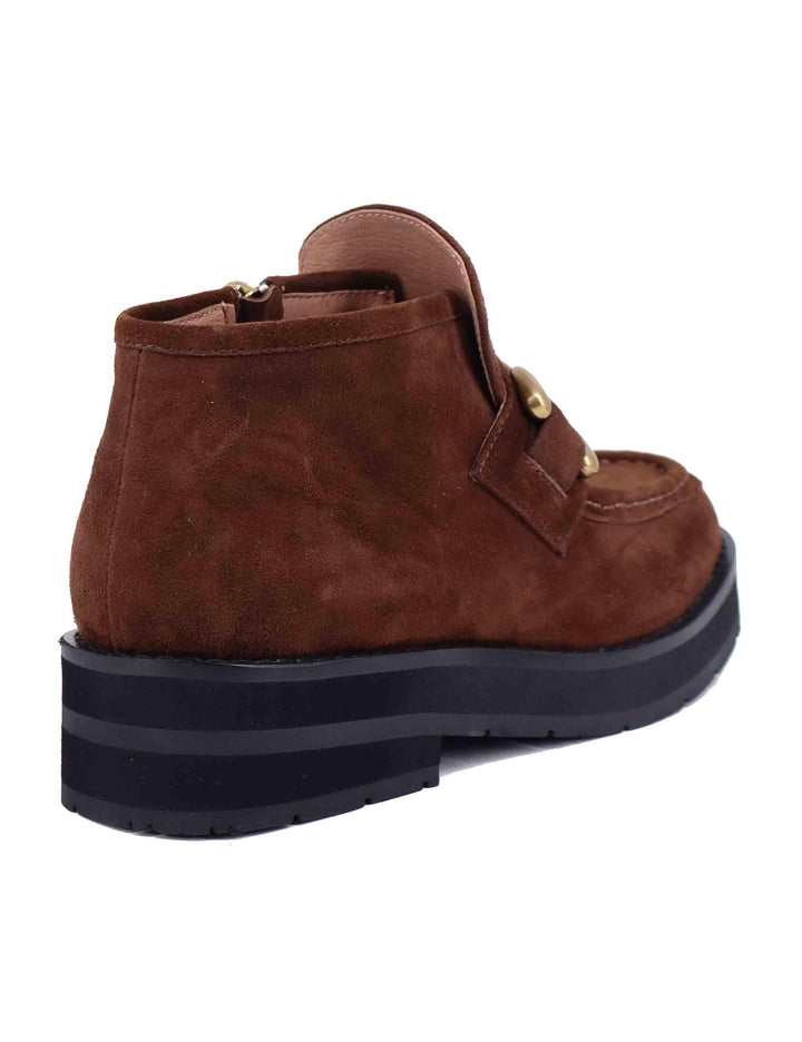 Stivaletti donna Zagreb in camoscio marrone con morsetto 585T30VK 90 Bibi Lou 