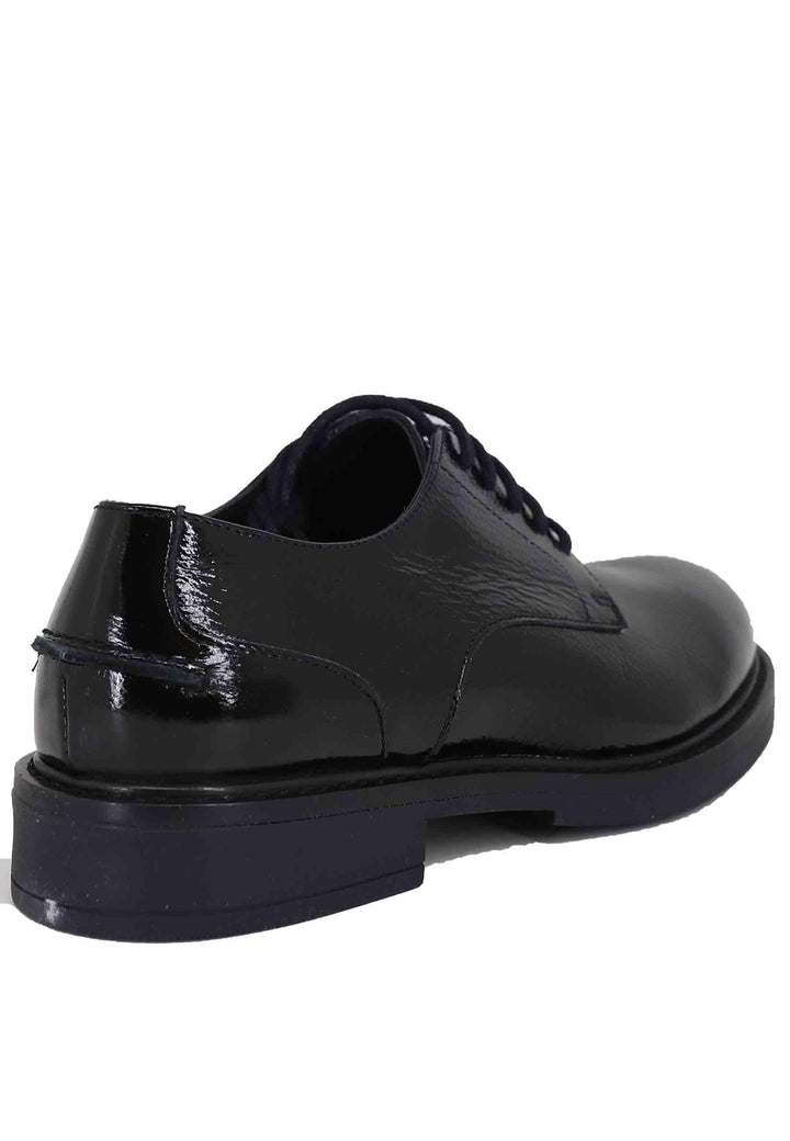 Stringate donna in pelle naplack nero con suola in gomma e tacco basso BG0104 001 Bruno Premi 