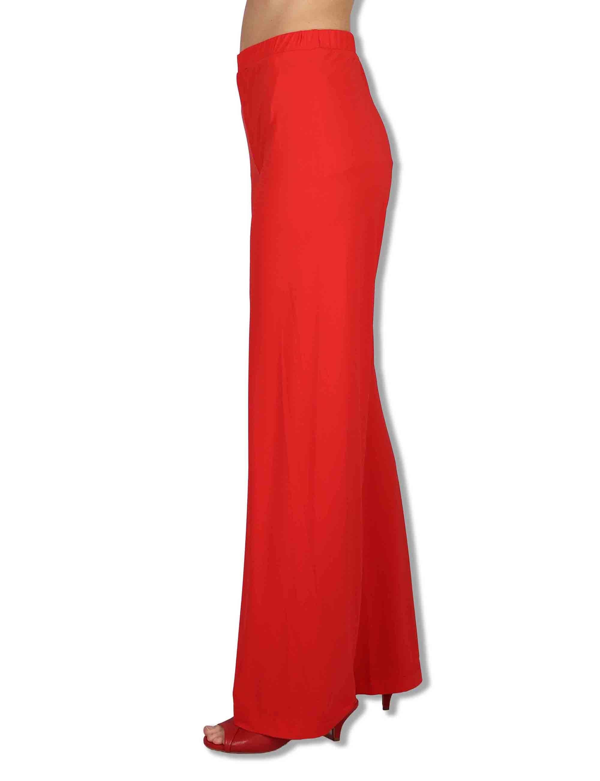 Pantaloni donna Soft in Jersey rosso con gamba comoda ed elastico JH753070210 30000 Maliparmi 