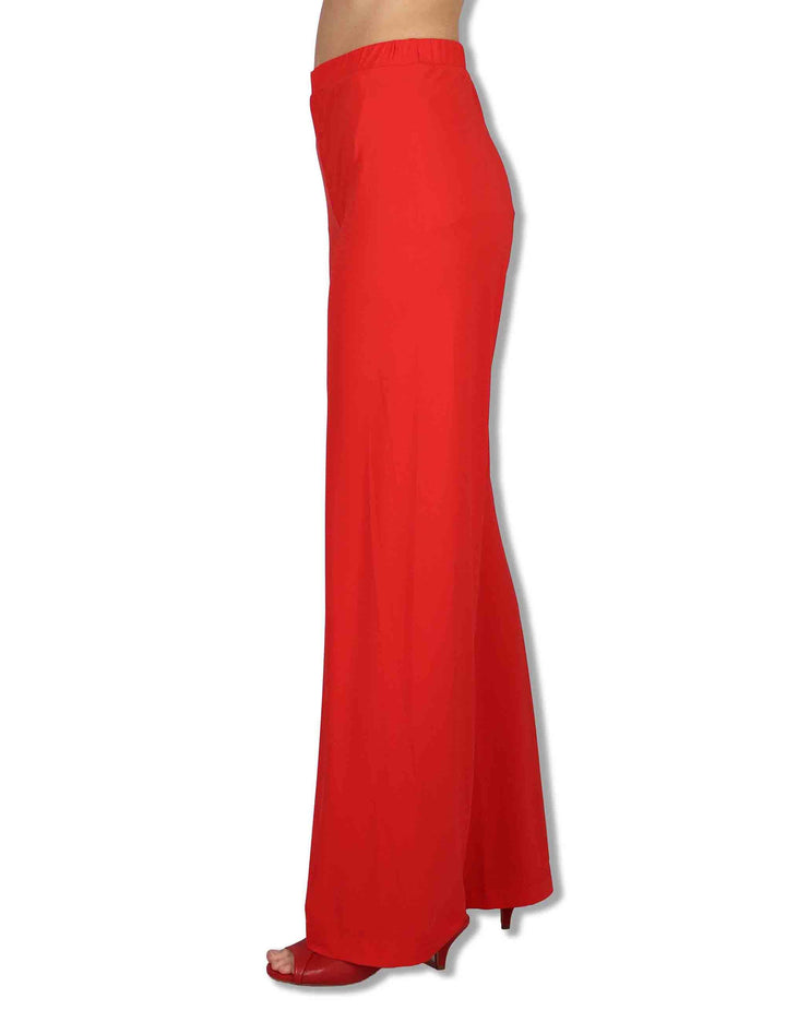 Pantaloni donna Soft in Jersey rosso con gamba comoda ed elastico JH753070210 30000 Maliparmi 