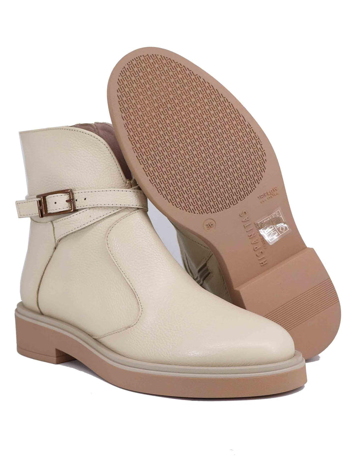 Stivaletti donna in pelle off white con suola ultra light HI243615 C007 Hispanitas 