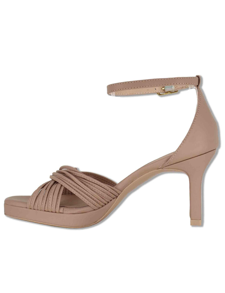 Sandali donna in pelle PRALINE con tacco alto e cinturino alla caviglia SELENA NTO PRALINE Unisa 