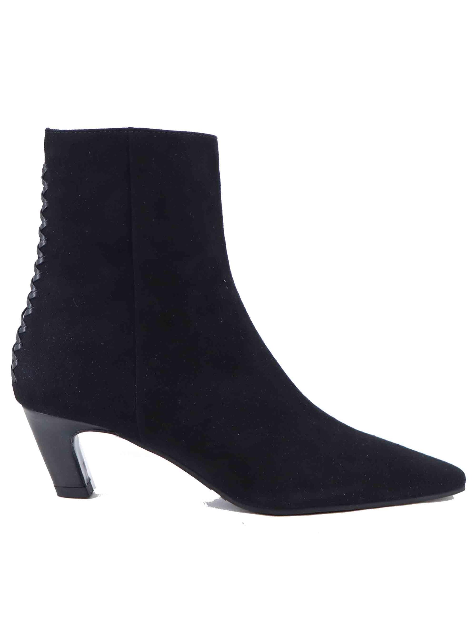 Stivaletti donna in camoscio nero con punta a punta SP4033 001 Spatarella 