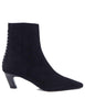 Women's black suede ankle boots with pointed toe