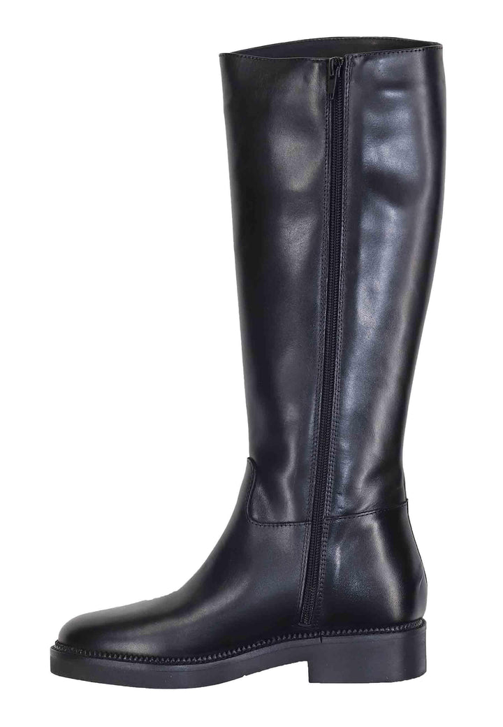 Stivali donna in pelle nera con tacco basso e punta tonda SPD2014 001 Spatarella 