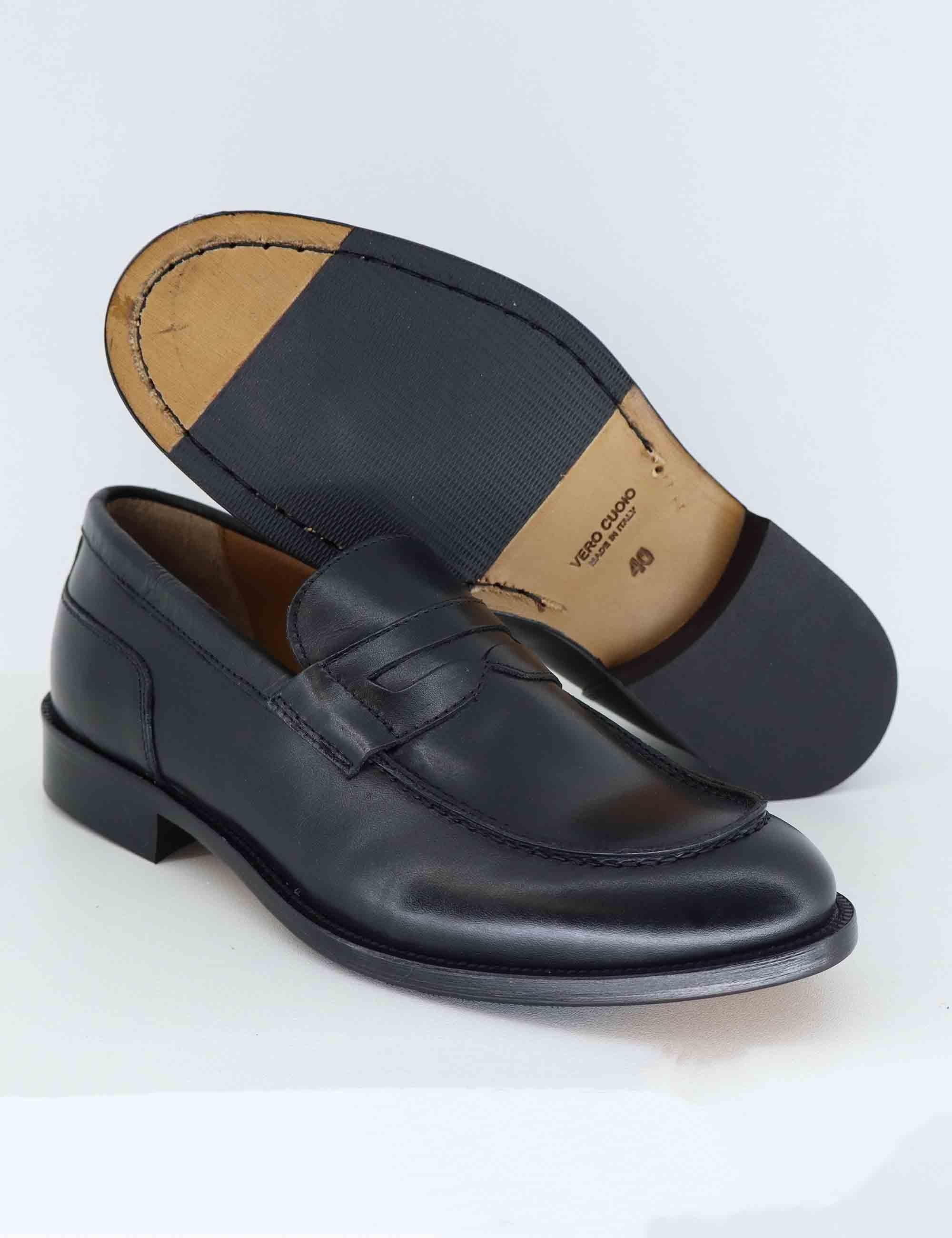 Mocassini uomo in pelle nera SPDU601 001 Spatarella 