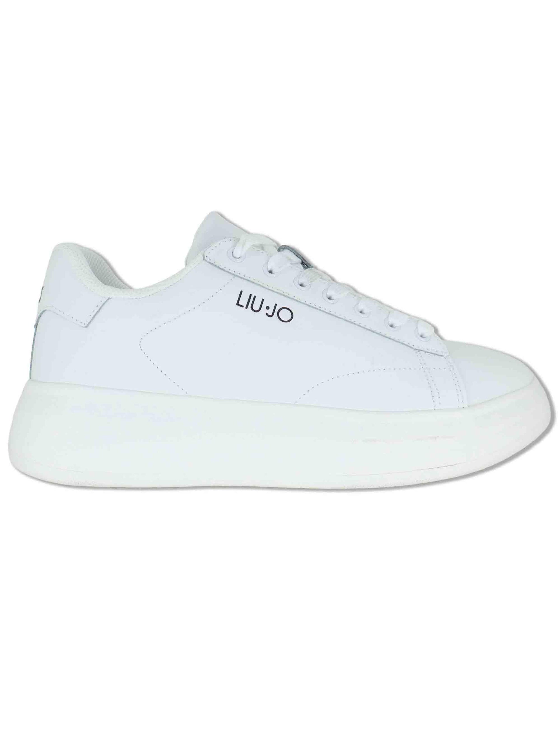 Sneakers uomo in pelle bianca con suola in gomma alta BIG 01 WHITE Liu-Jo 