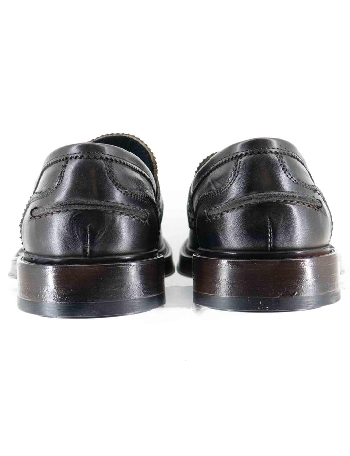 Mocassini uomo in pelle marrone con suola in gomma cucita SP1056 014 Spatarella 