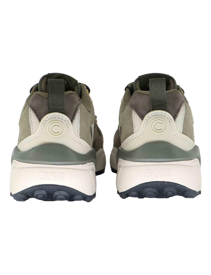 Sneakers uomo in pelle e tessuto verde con suola alta GARNER GROUNDS 067 Colmar 
