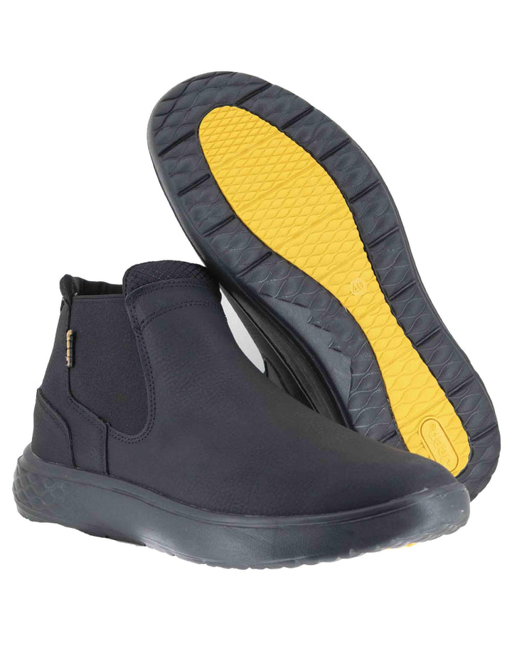 Stivaletti beatles uomo Kobi Chelsea in pelle nera con suola in gomma JM52120A 062 Jeep 