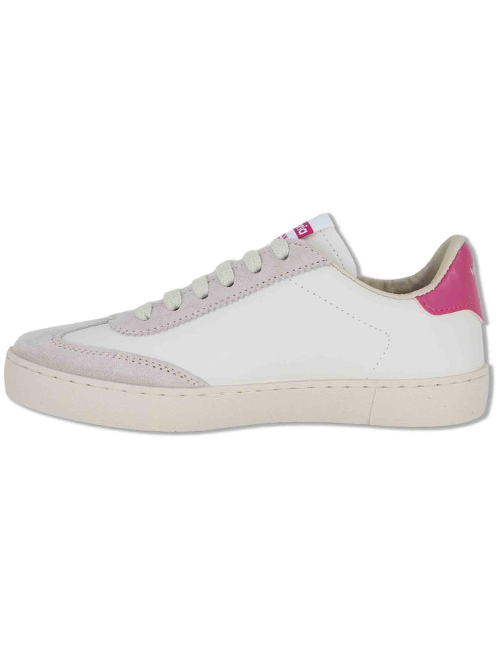 Sneakers donna Berlin in pelle bianca e fuxia 1126184 43_Fucsia Victoria 