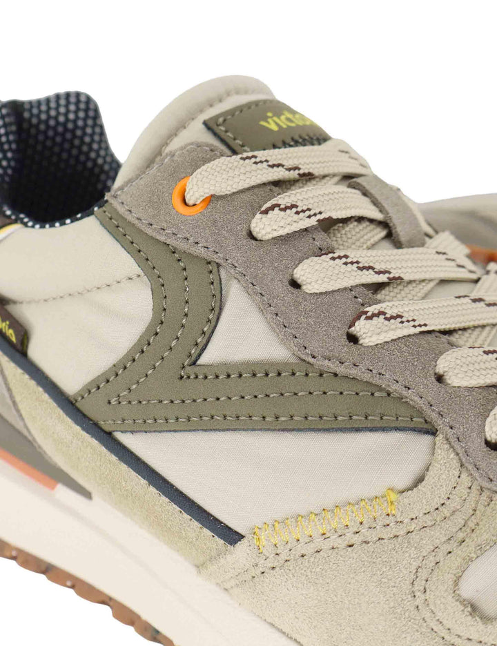 Sneakers uomo in pelle e tessuto taupe 8802114 Taupe Victoria 