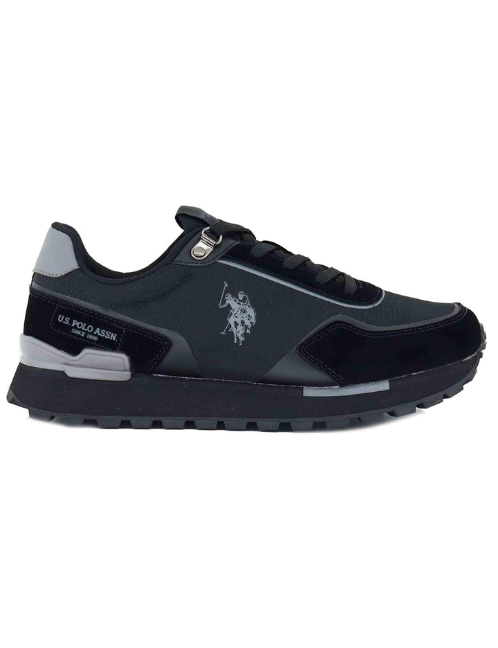 Sneakers uomo in pelle e tessuto nero con suola alta ARON009 BLK U.S. Polo Assn. 