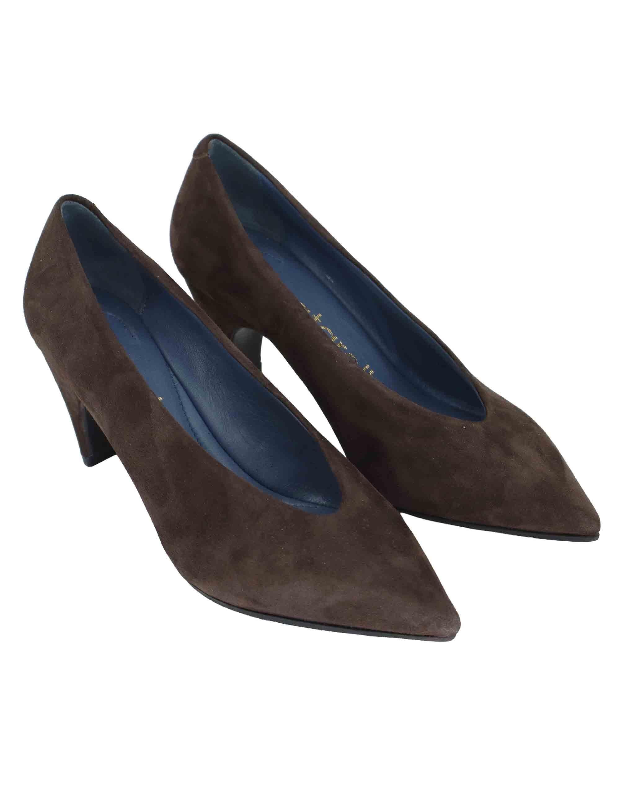 Decollete donna in camoscio testa di moro tacco alto SP2055 014 Spatarella 