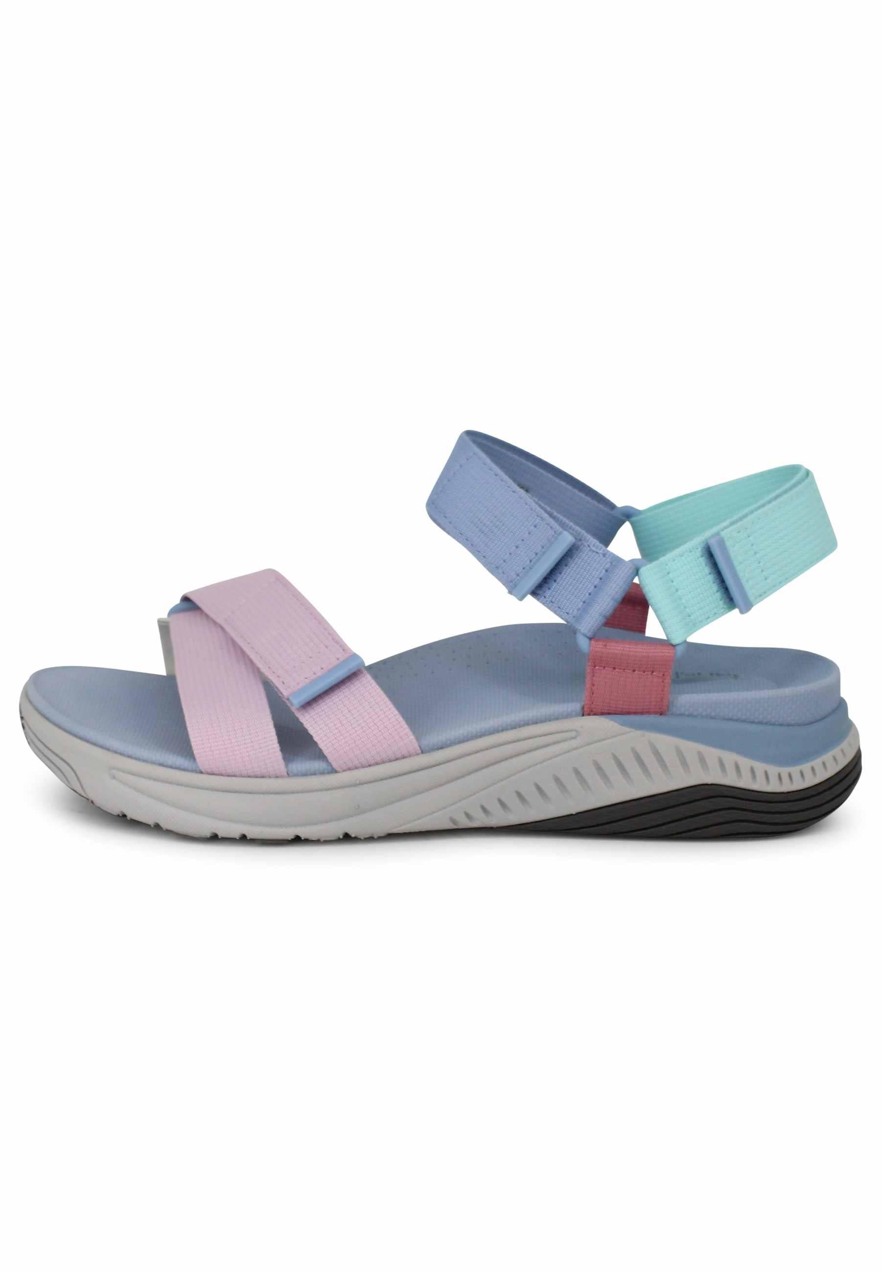 Sandali donna Racquel in tessuto celelste con zeppa in gomma 4915 099400 Dansko 