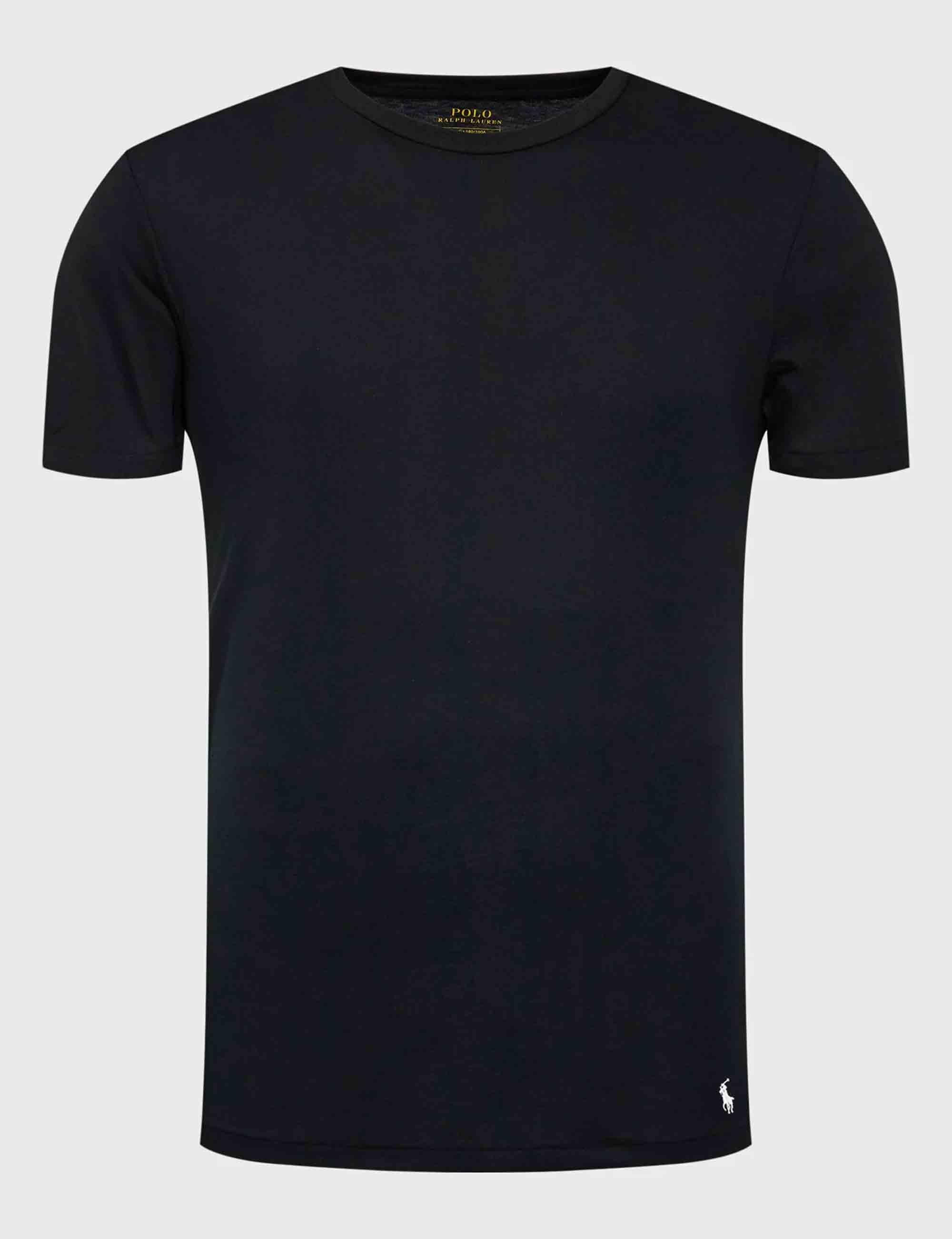 T-shirt uomo Classic Crew in cotone nero con logo ricamato Set di 3 714830304014 BLACK/BLACK/BLACK Polo Ralph Lauren 