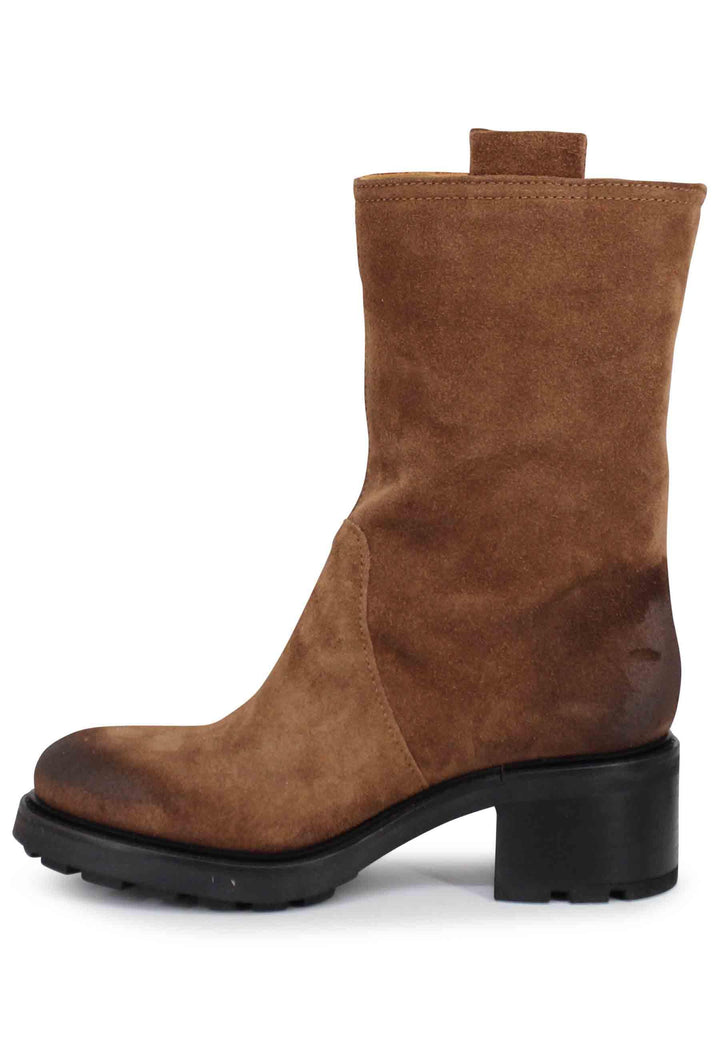 Stivaletti anfibi donna in camoscio vintage cuoio AFRA06 014 Gio + 