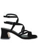 Sandali in camoscio nero con cinturini Donna 119 001