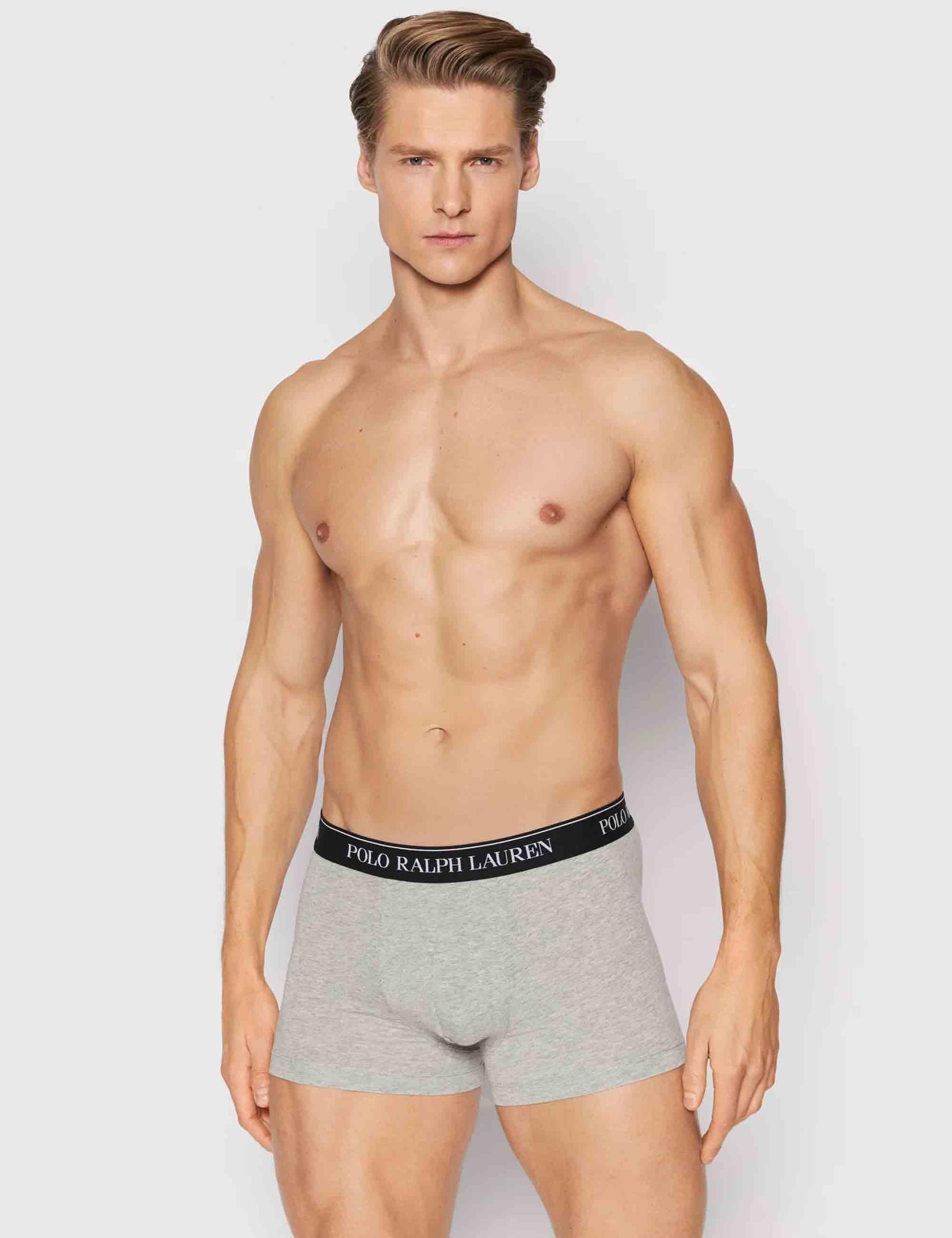 Boxer in puro cotone multicolor con elastico Set di 3 714835885003 WHITE/BLK/GRY Polo Ralph Lauren 