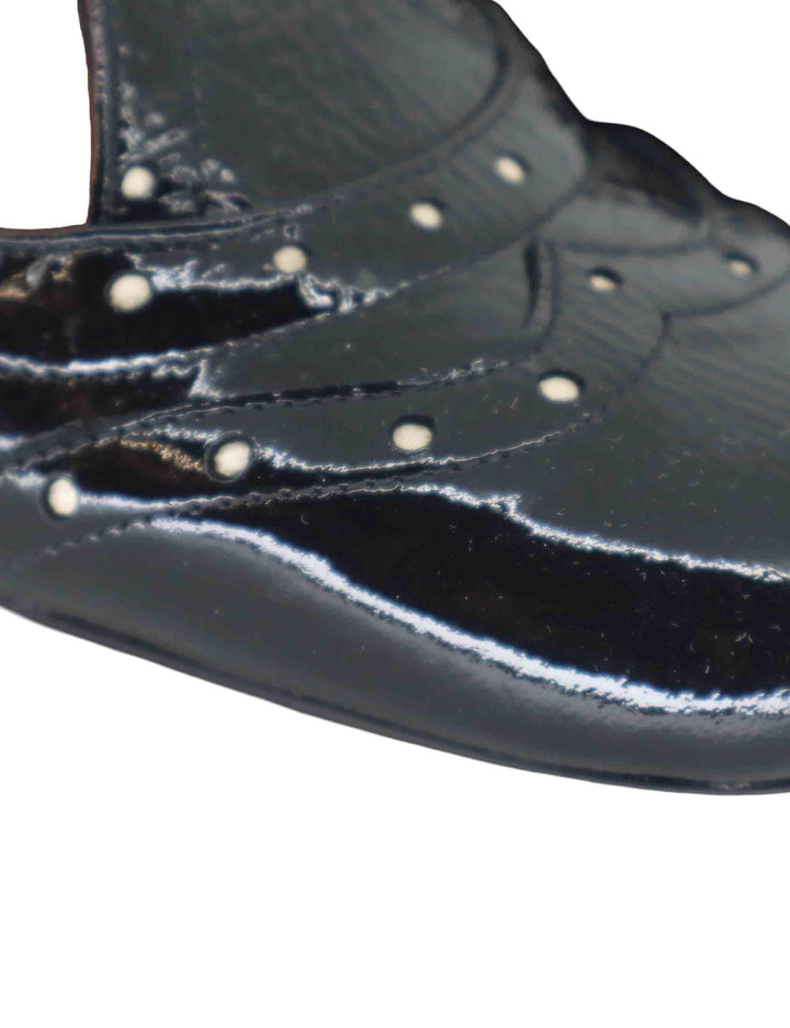 Decollete donna Mery Jane in vernice nera con impunture 5133Z 001 Les Venues 