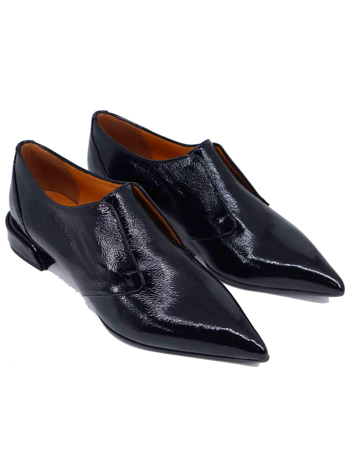 Mocassini donna in naplack nero tacco basso SP1013 001 Spatarella 