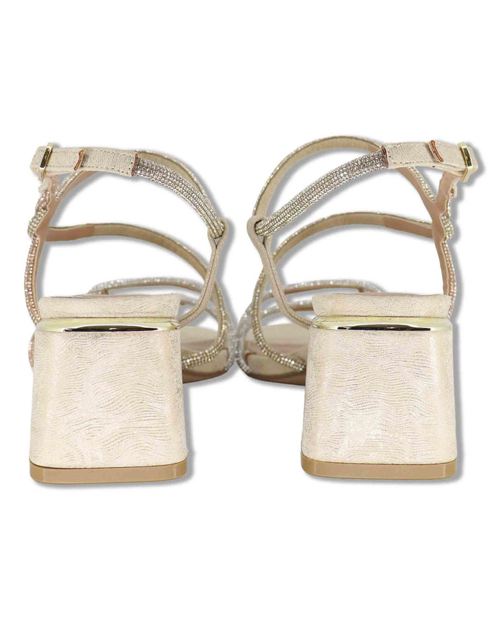 Sandali donna in strass oro e argento con tacco alto e cinturino alla caviglia CARMEN-777 262035 Exe 