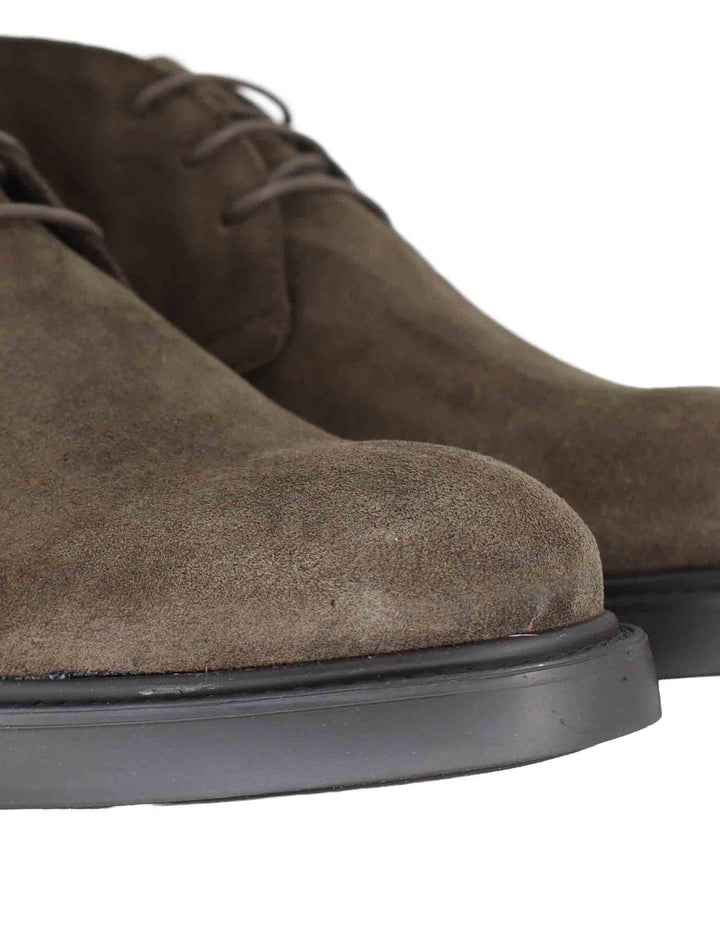 Stivaletti uomo in camocio marrone con suola in gomma SPDU8070 014 Spatarella 