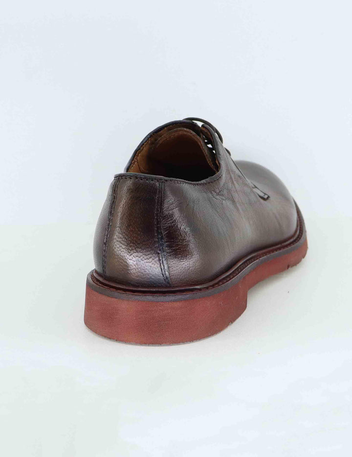 Stringate uomo in pelle marrone con suola in gomma SPR1145 032G Spatarella 