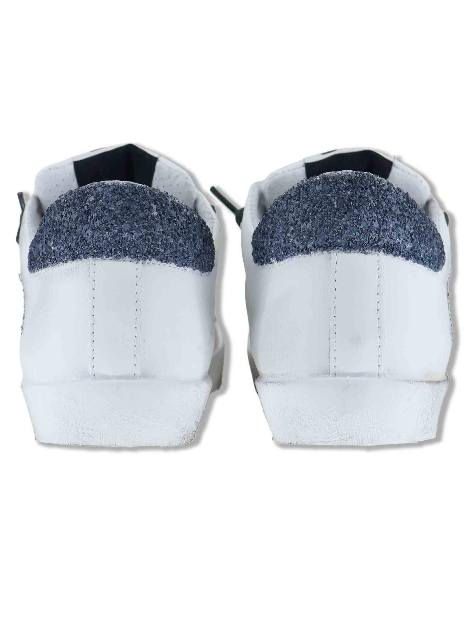 Sneakers donna Prime in pelle bianca e argento con stelle 2SD5108 032 2Star 