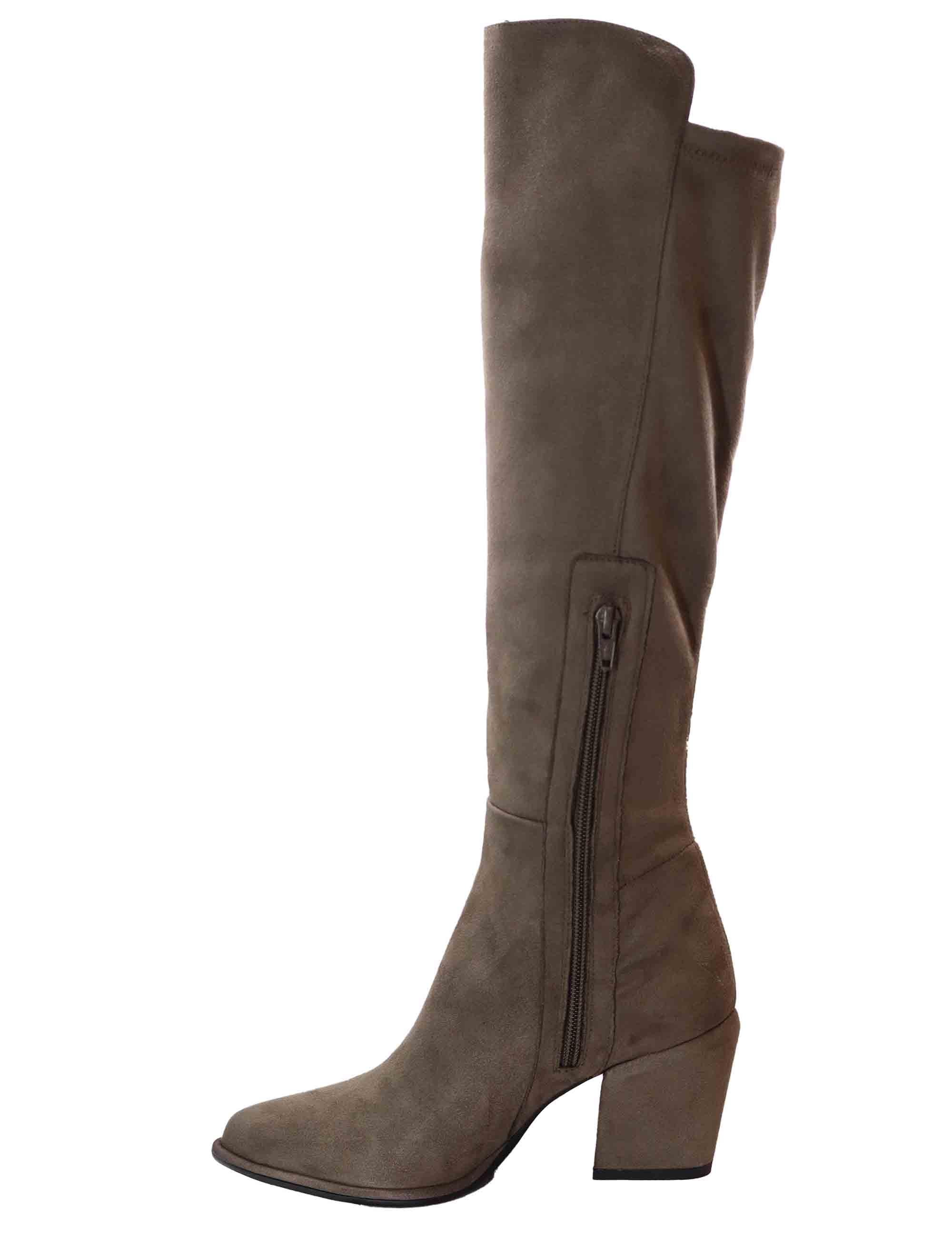 Stivali donna in alcantara elasticizzata taupe SP1037 025 Spatarella 