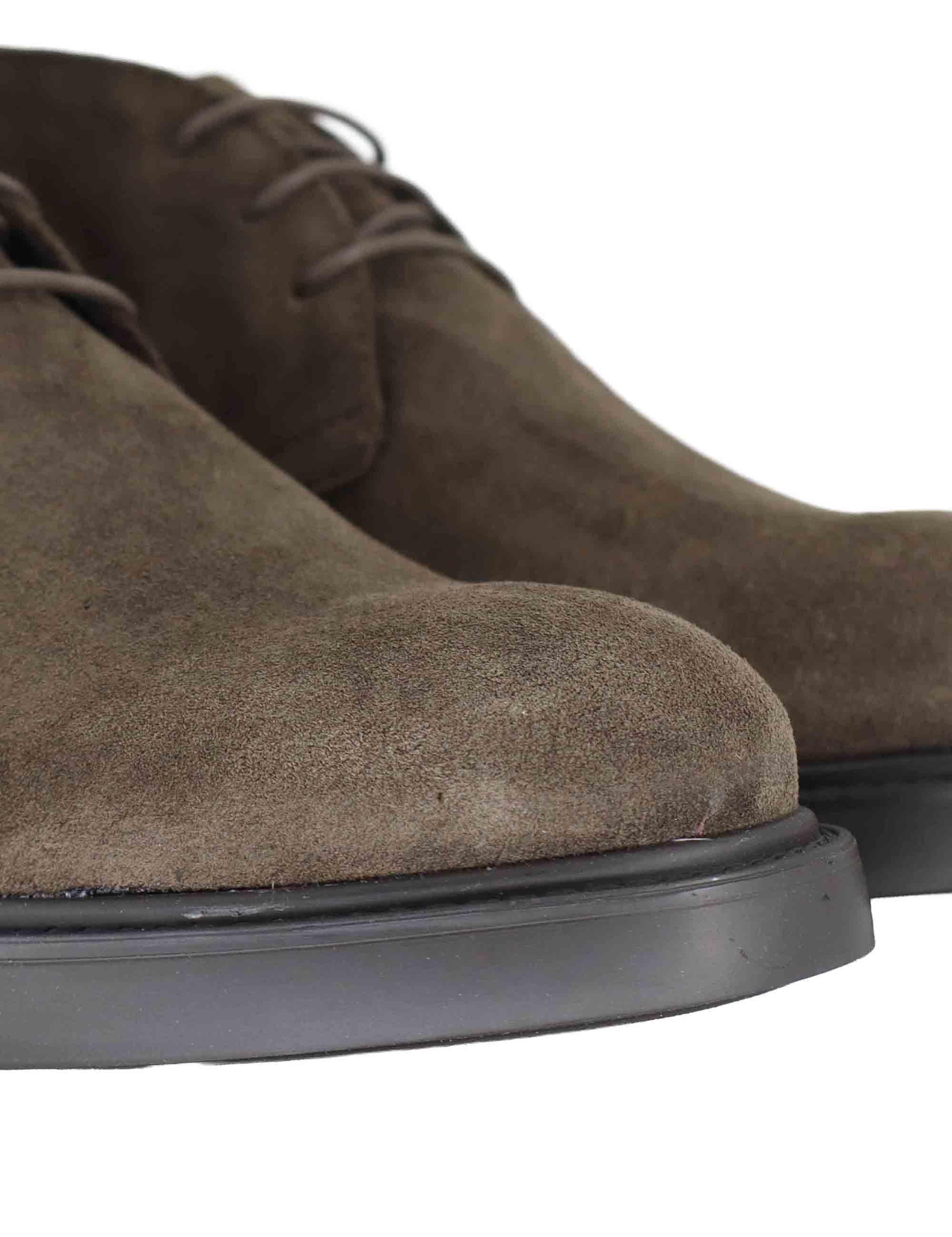 Stivaletti uomo in camoscio marrone con suola in gomma SPDU8070 014 Spatarella 