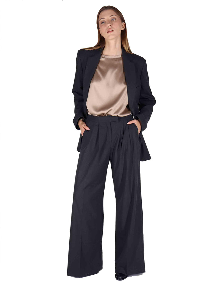 Giacche donna in viscosa naturale grigia 2 bottoni vestibilità over OABGA0025-0505 9210 Justmine 